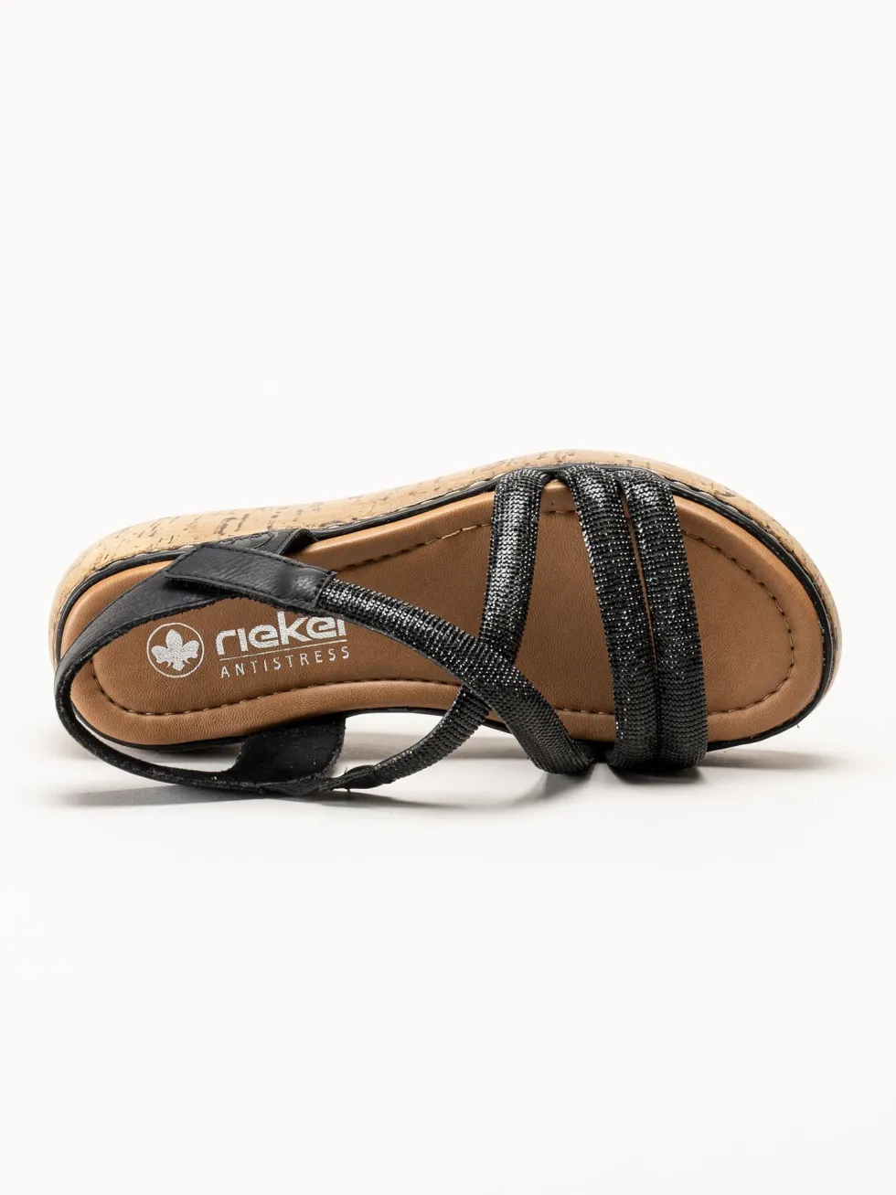 Rieker - Svarta platåsandaletter