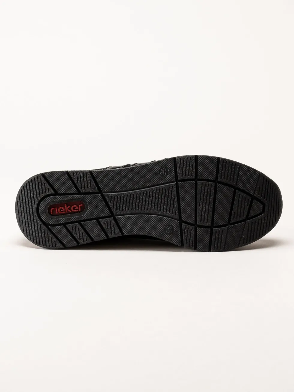 Rieker - Svarta promenadsneakers i nubuck och skinn