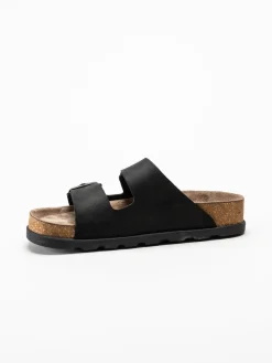 Rieker - Svarta sandaler i nubuck
