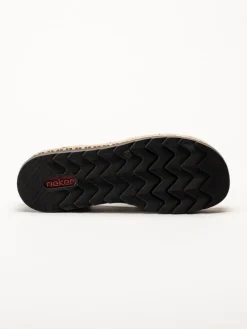 Rieker - Svarta sandaler med kilklack