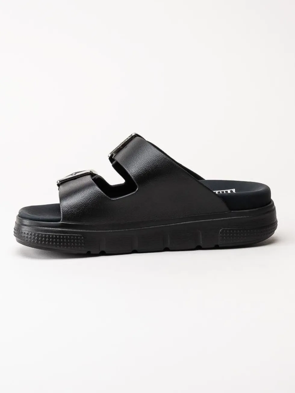 Rieker - Svarta slip in sandaler i skinnimitation