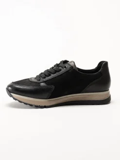 Rieker - Svarta sneakers i nubuck och skinn