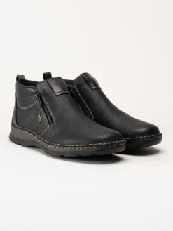Rieker - Svarta ullfodrade boots i skinn
