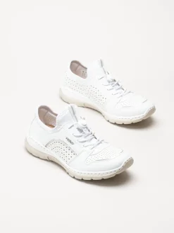 Rieker - Vita slip on skor i skinnimitation