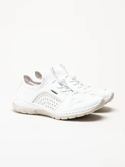 Rieker - Vita slip on skor i skinnimitation