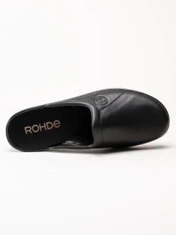 Rohde - Svarta slip in tofflor i skinn