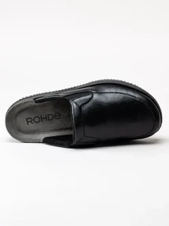 Rohde - Svarta slip in tofflor i skinn