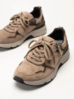 Rollingsoft - Beige promenadskor i mocka