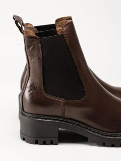 Rosa Negra - Mörkbruna chelsea boots i skinn