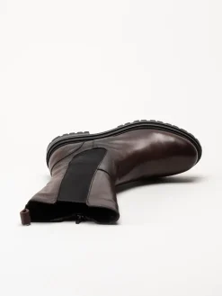 Rosa Negra - Mörkbruna höga resårboots i skinn