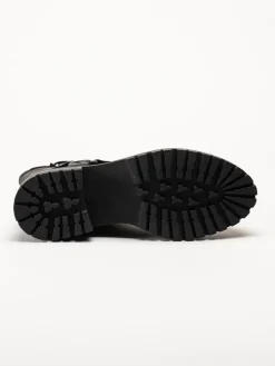 Rosa Negra - Svarta bikerboots i skinn