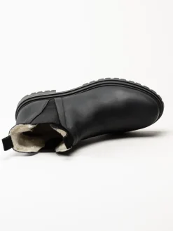 Rosa Negra - Svarta fodrade chelsea boots i oljad nubuck