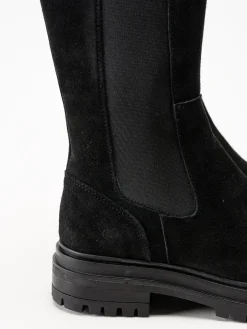 Rosa Negra - Svarta höga resårboots i mocka
