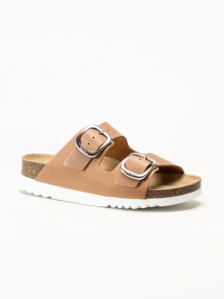Scholl - Ilary 2 Strap - Bruna sandaler i oljat skinn