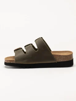 Scholl - Rio WG AD - Gröna slip in sandaler i oljat skinn