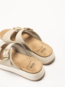 Scholl - Scilla 2 Buckles - Beige sandaler i mocka