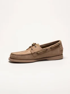 Sebago - Portland - Beige seglarskor i nubuck