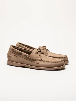 Sebago - Portland - Beige seglarskor i nubuck