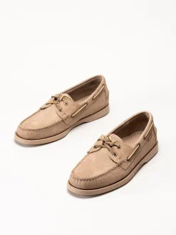 Sebago - Portland - Beige seglarskor i nubuck