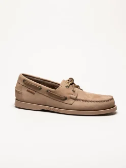 Sebago - Portland - Beige seglarskor i nubuck