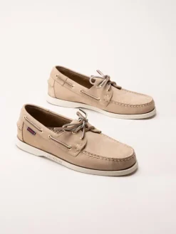 Sebago - Portland Flesh Out - Beige seglarskor i nubuck
