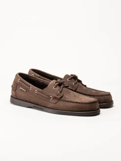 Sebago - Portland - Mörkbruna seglarskor i nubuck
