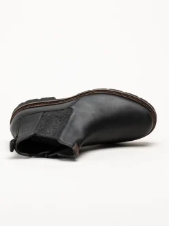 Sioux - Adalrik-715H - Svarta chelsea boots i oljat skinn