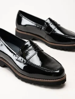 Sioux - Meredith - Svarta loafers i lack