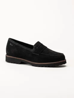 Sioux - Meredith - Svarta loafers i mocka