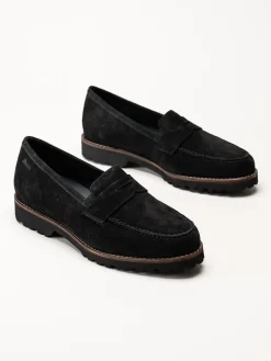 Sioux - Meredith - Svarta loafers i mocka