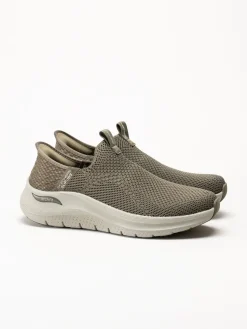 Skechers - Arch Fit 2.0 Crayn - Gröna slip-ins sneakers i mesh