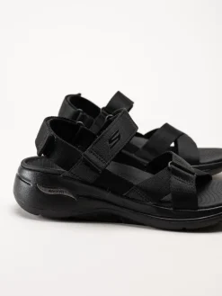 Skechers - Go Walk Arch Fit - Svarta remsandaler i textil