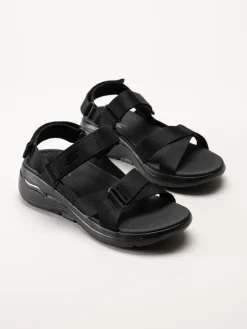 Skechers - Go Walk Arch Fit - Svarta remsandaler i textil