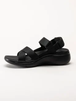 Skechers - Go Walk Arch Fit - Svarta remsandaler i textil