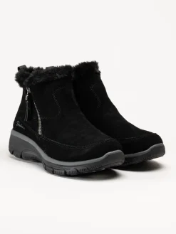 Skechers - Relaxed Fit- Easy Going - Svarta fodrade kängor i mocka