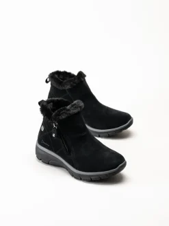 Skechers - Svarta fodrade kängor i mocka