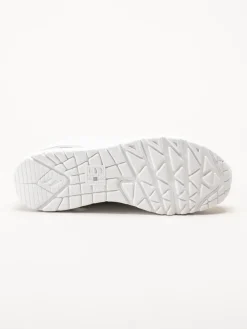 Skechers - Uno - Shimmer Away - Vita sneakers i skinnimitation