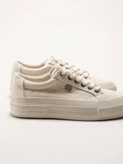 S.Oliver - Beige platåsneakers i textil