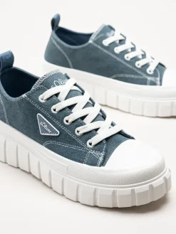 S.Oliver - Blå chunky sneakers i textil