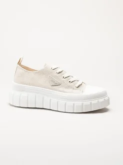 S.Oliver - Ljusbeige chunky sneakers i textil
