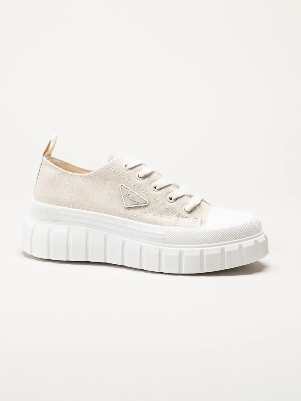 S.Oliver - Ljusbeige chunky sneakers i textil