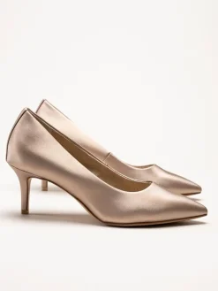 S.Oliver - Ljusrosa pumps med guldskimmer
