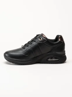 S.Oliver - Svarta sneakers i skinnimitation