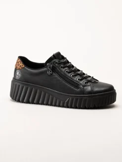 Svarta sneakers i skinn