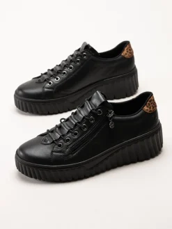 Svarta sneakers i skinn