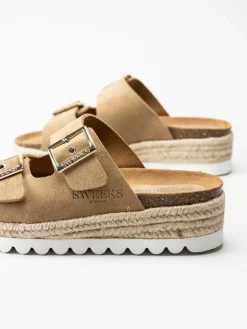 Sweeks - Sonja - Beige sandaler i mocka