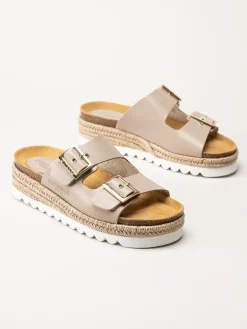 Sweeks - Sonja - Beige slip in sandaler i skinn