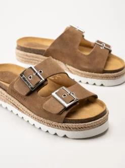 Sweeks - Sonja - Bruna slip in sandaler i mocka