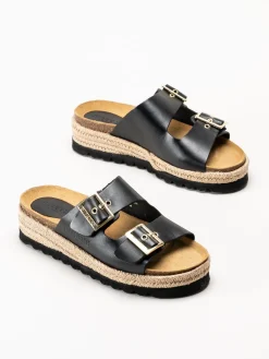 Sweeks - Sonja - Svarta sandaler i skinn