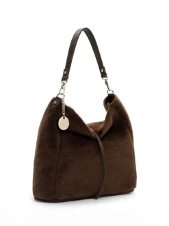 Tamaris bags - Gaja Pouch M - Brun mjuk väska i fuskpäls